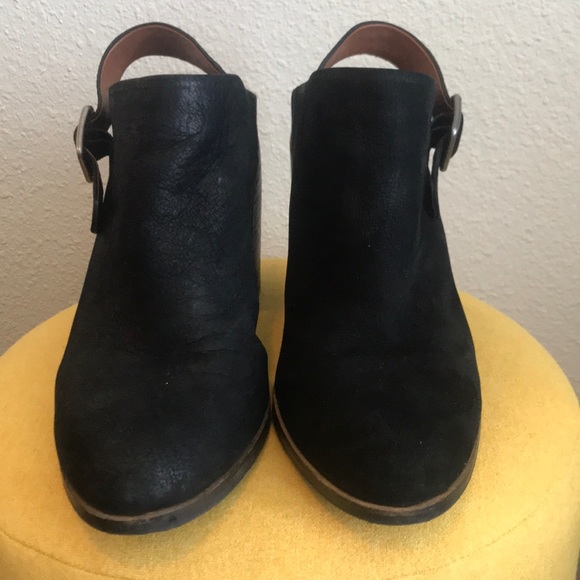 Lucky Brand Black Leather Strap Healed Booties - Picture 2 of 3